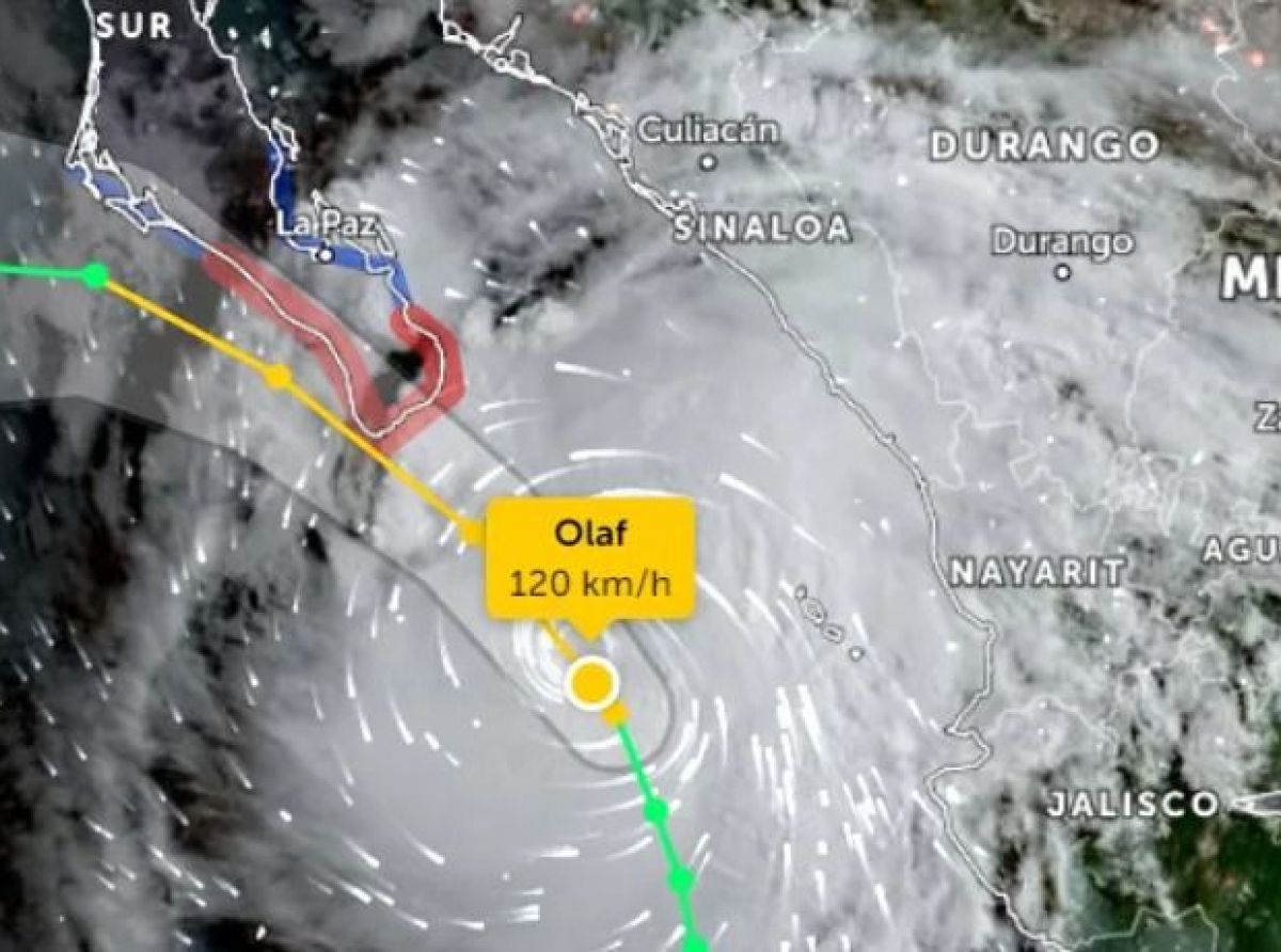Sur de Sonora en Alerta Azul por huracán ‘Olaf’