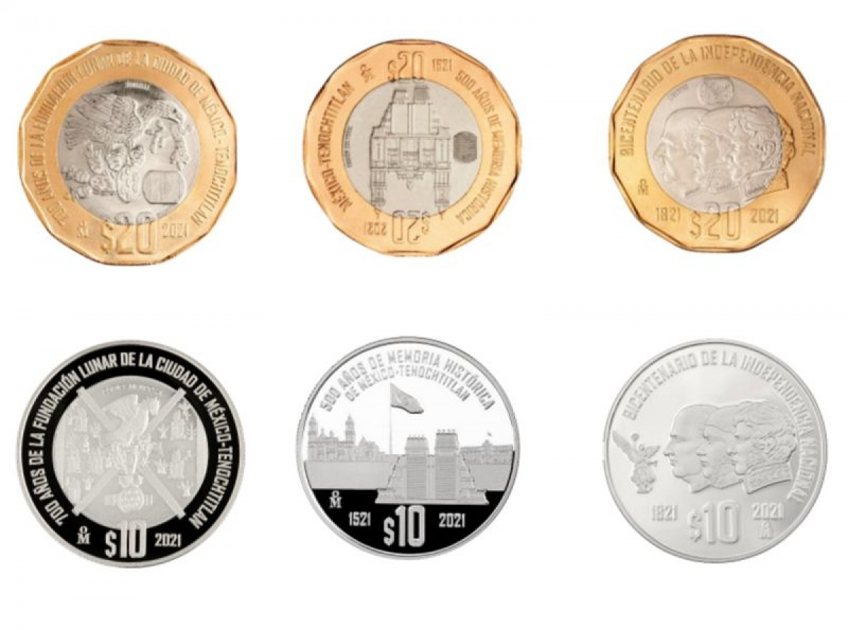 Banxico lanza monedas conmemorativas del Bicentenario de la Independencia